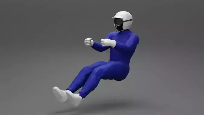 Racing driver in the car  3D print model