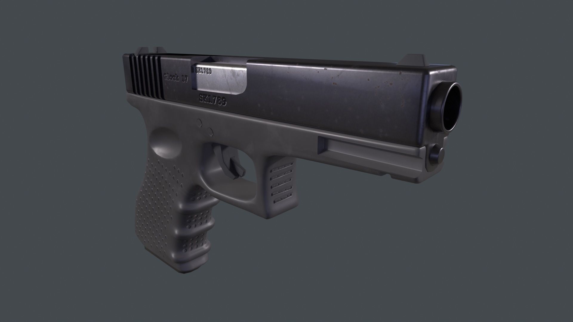 Glock 17 Pistol 3D Model Low-poly 3D model_5