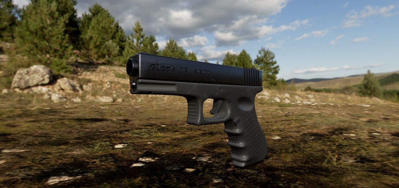 Glock 17 Pistol 3D Model Low-poly 3D model_6