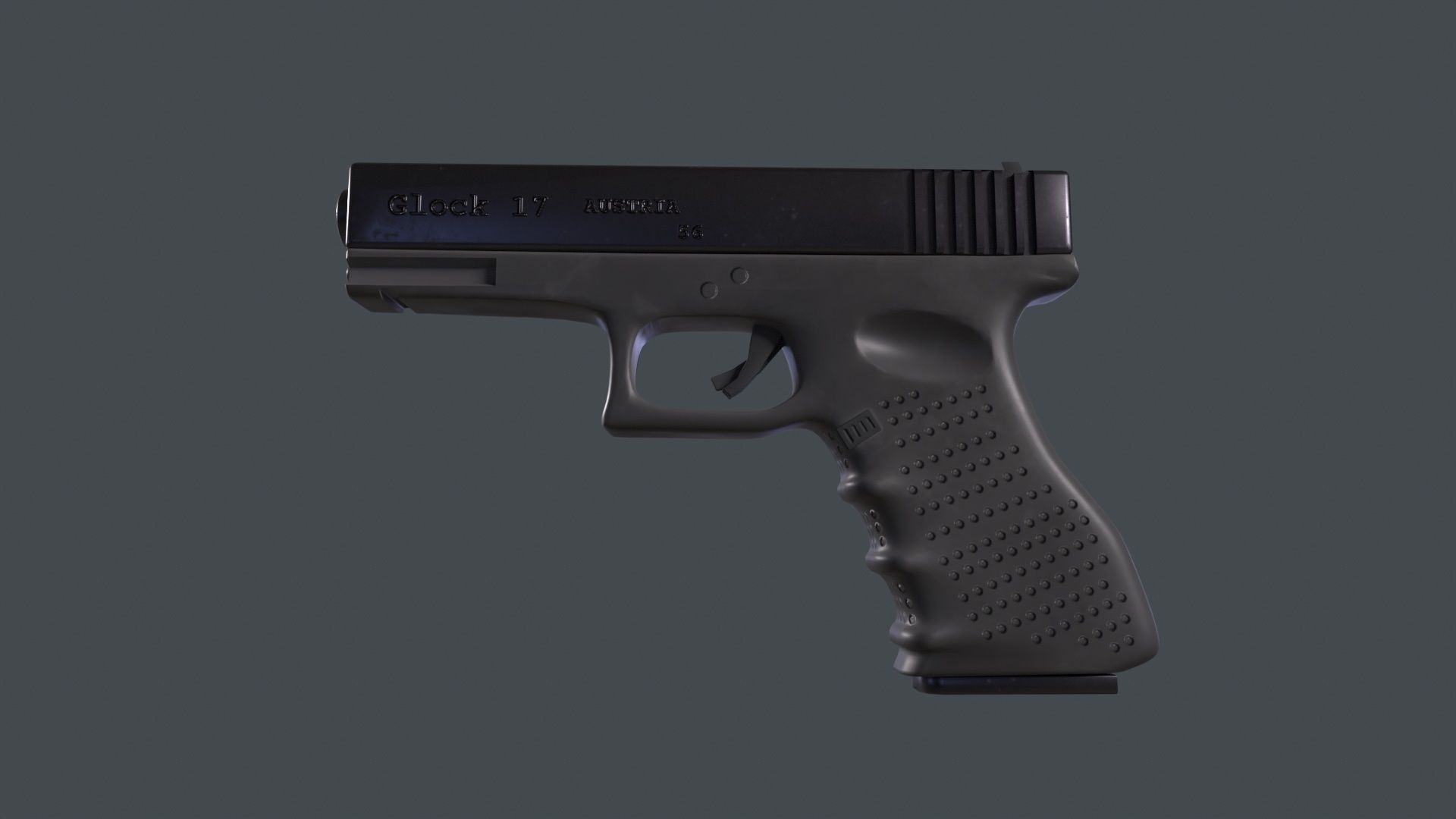 Glock 17 Pistol 3D Model Low-poly 3D model_2
