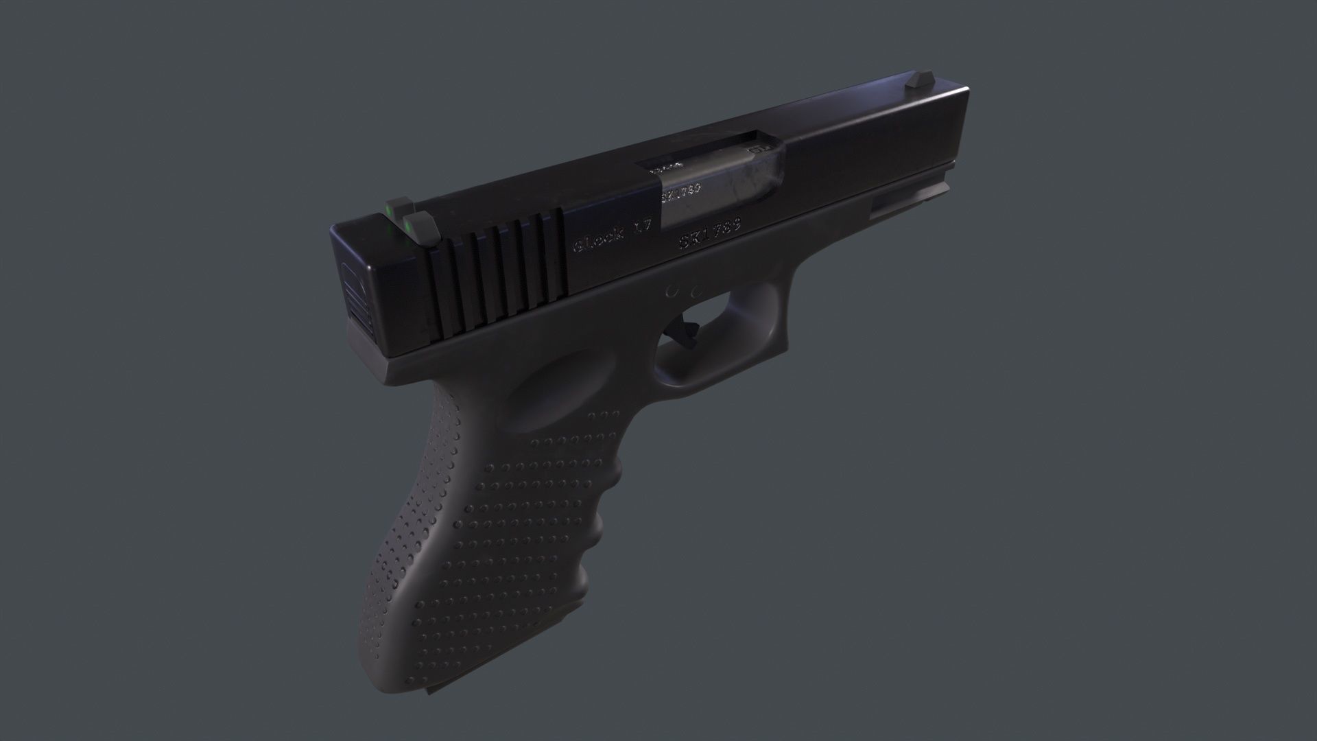Glock 17 Pistol 3D Model Low-poly 3D model_4