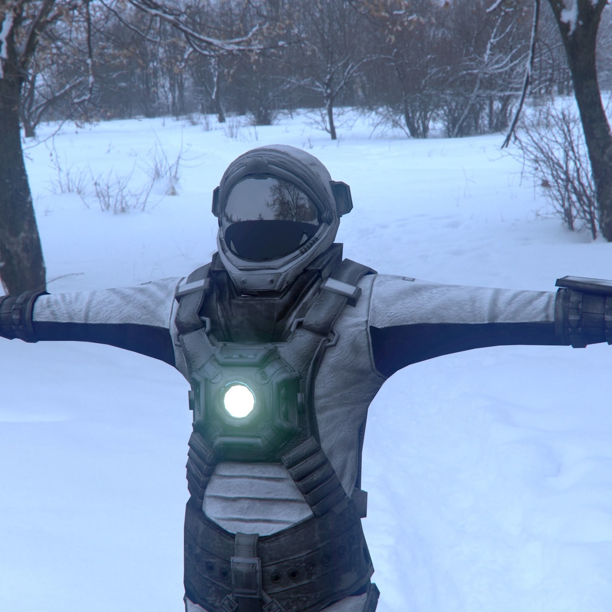 Realistic Astronaut Low-poly 3D model_4