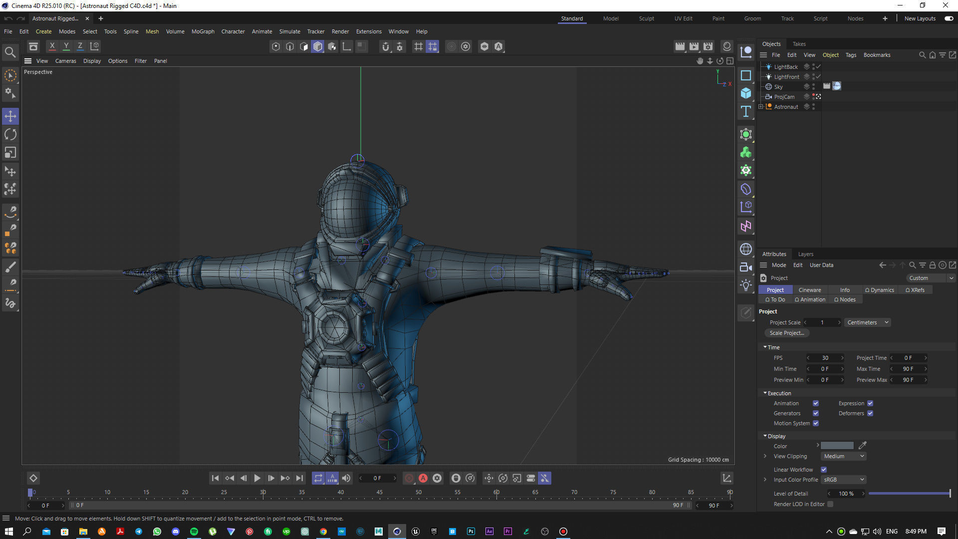 Realistic Astronaut Low-poly 3D model_2