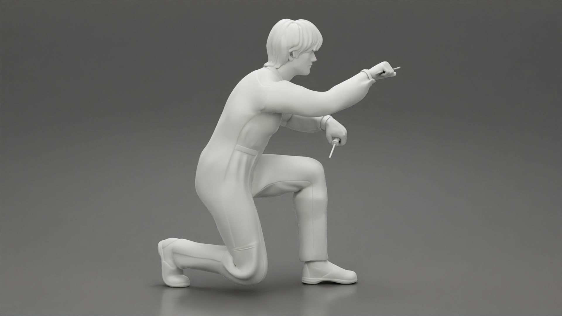 The mechanic is sitting and fixing the problems 3D print model_9