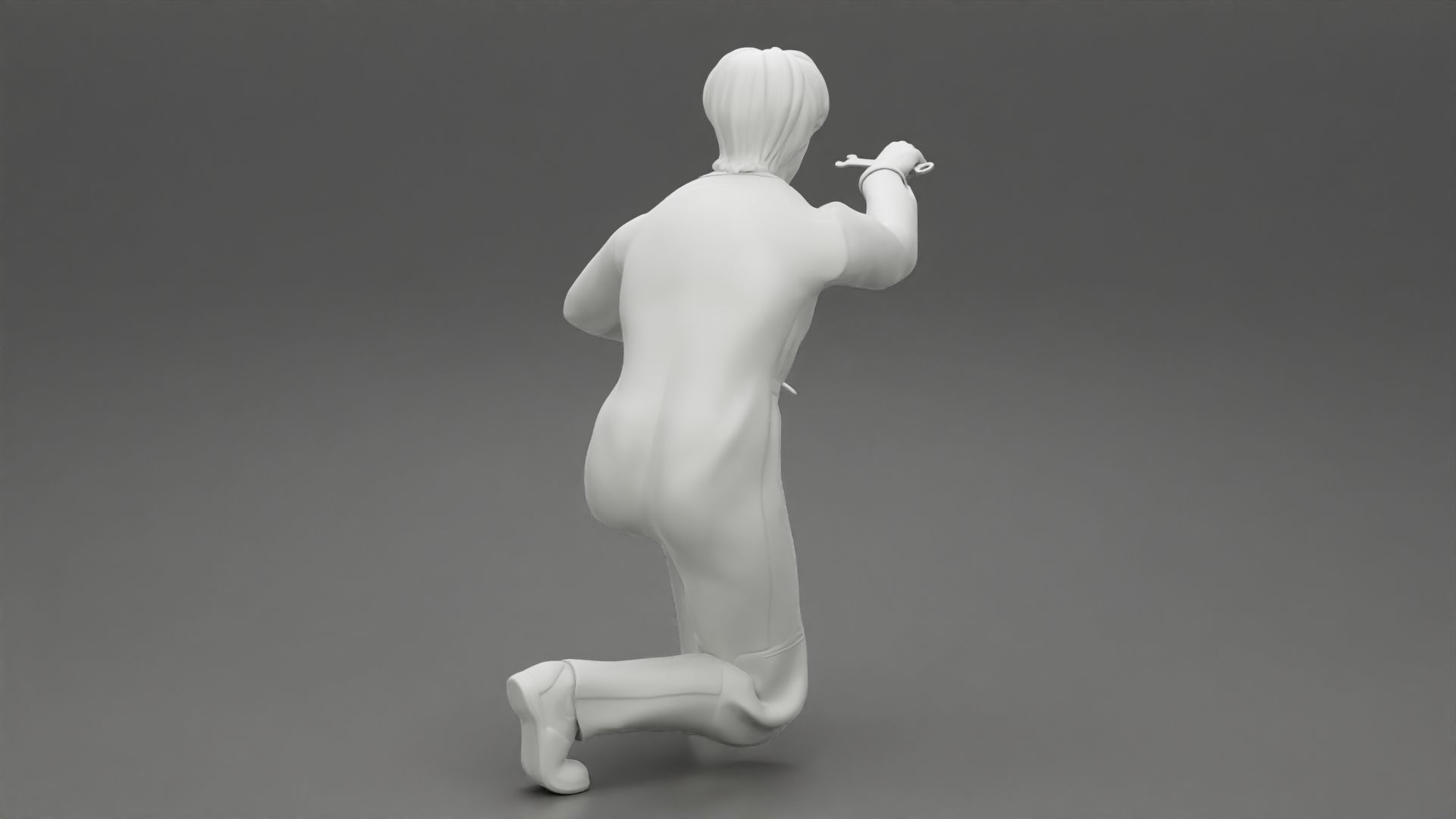 The mechanic is sitting and fixing the problems 3D print model_10