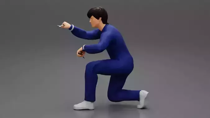 The mechanic is sitting and fixing the problems 3D print model