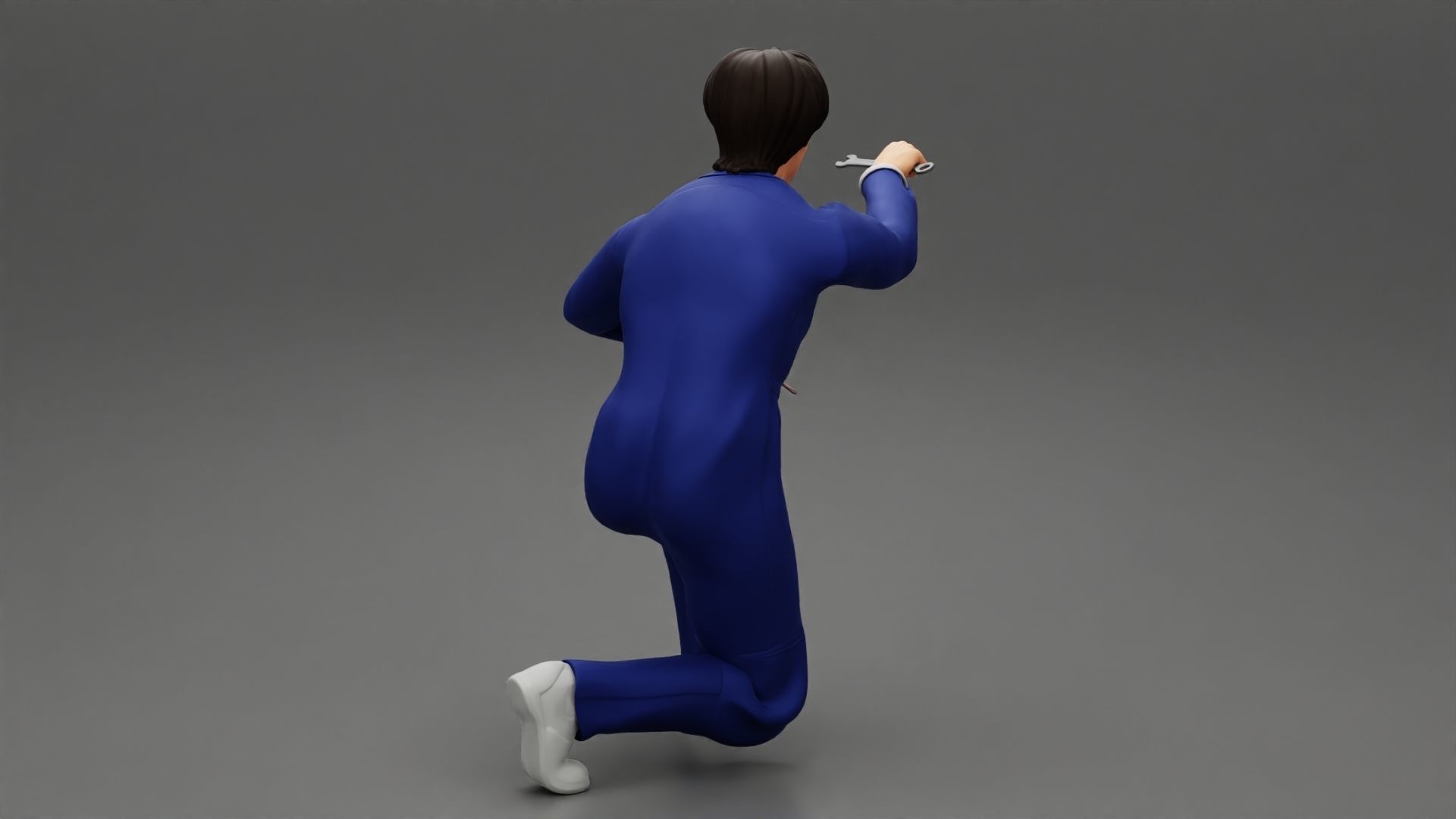 The mechanic is sitting and fixing the problems 3D print model_4