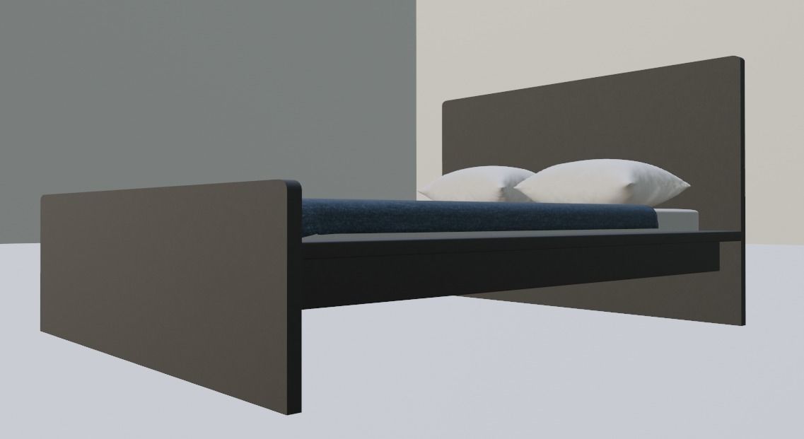 Fabric bed 3D model_1