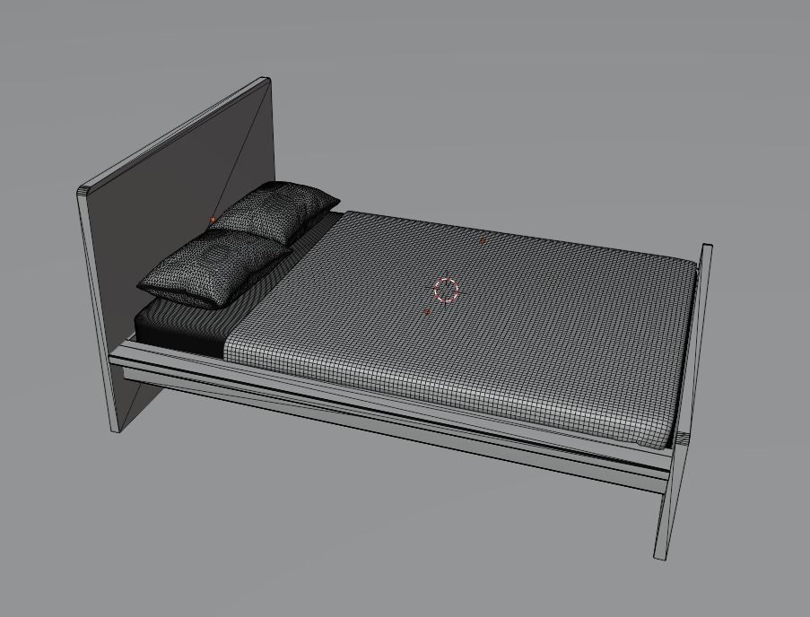 Fabric bed 3D model_4
