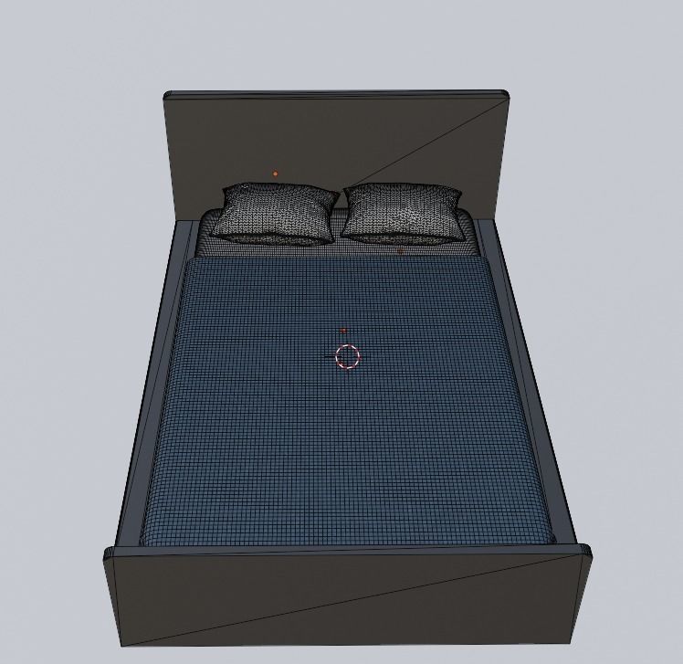 Fabric bed 3D model_3