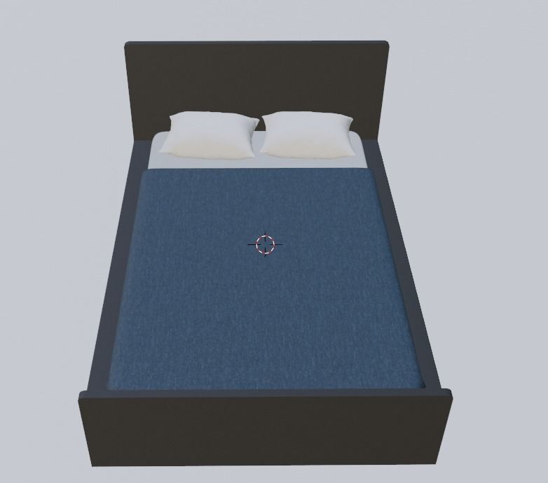 Fabric bed 3D model_2
