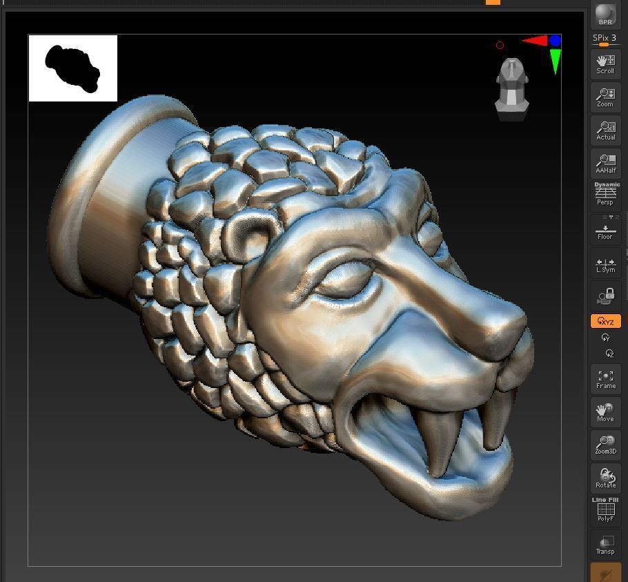 lion 02 3D print model_5