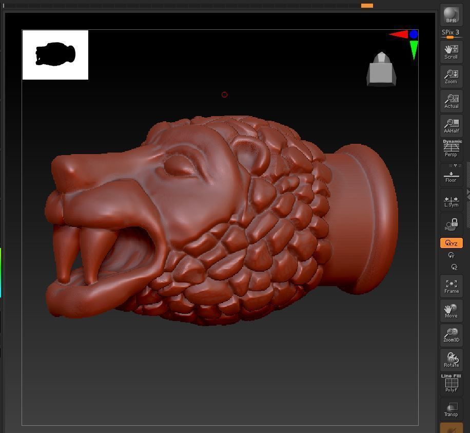 lion 02 3D print model_3