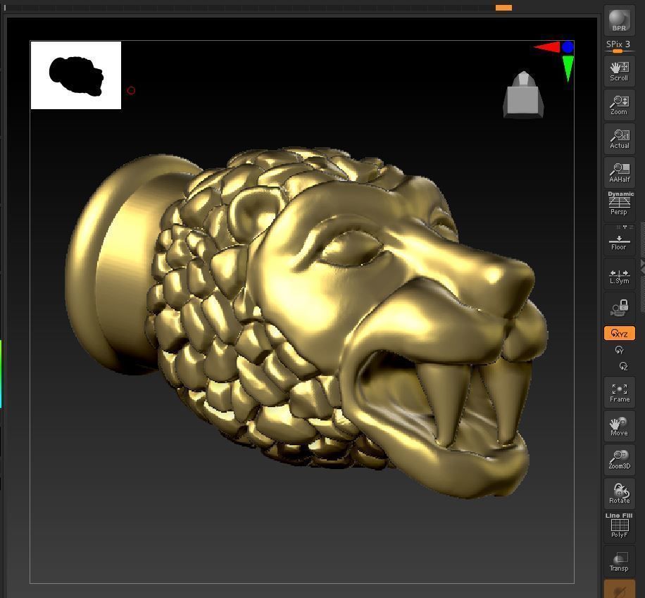 lion 02 3D print model_6