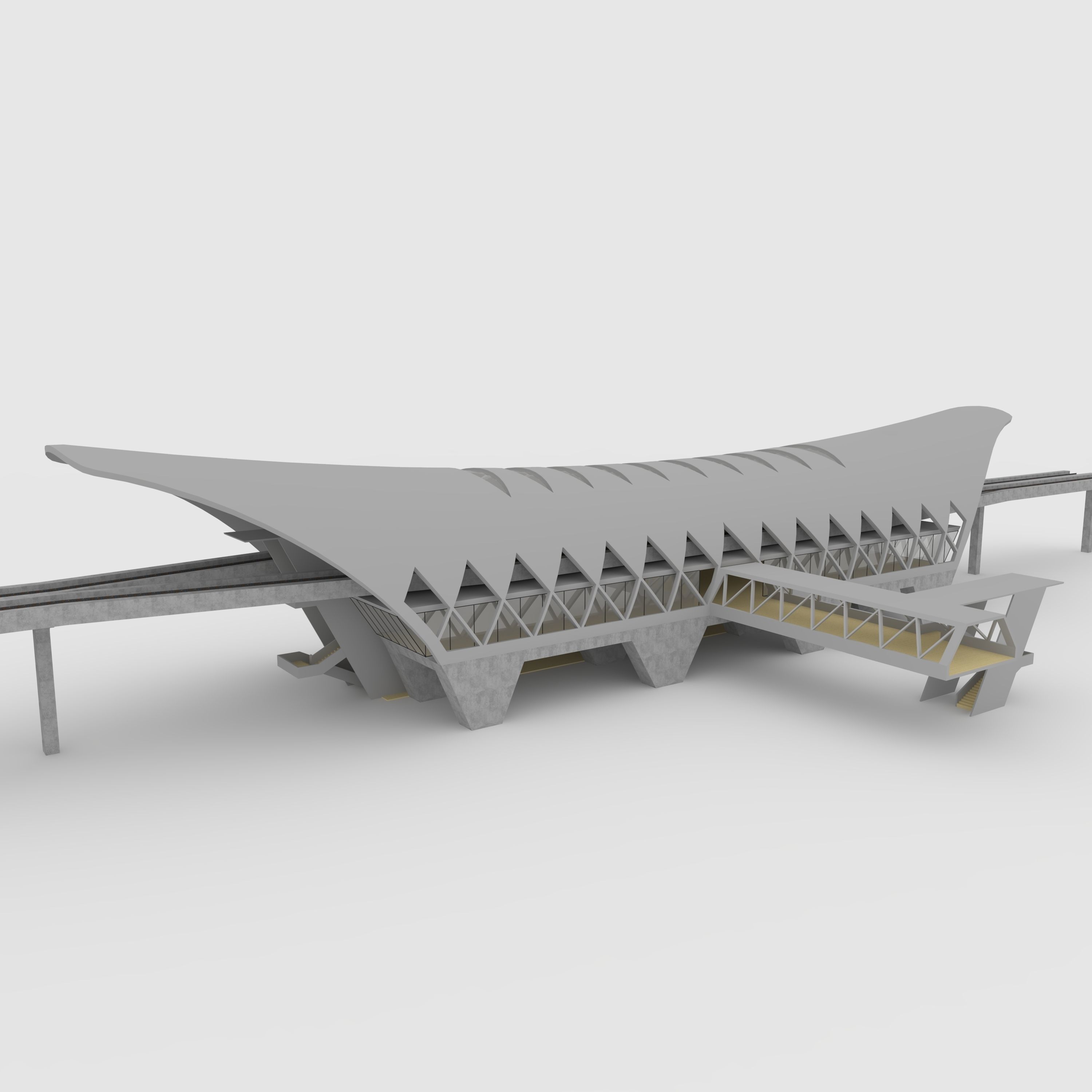Railway Station 1 3D model_6