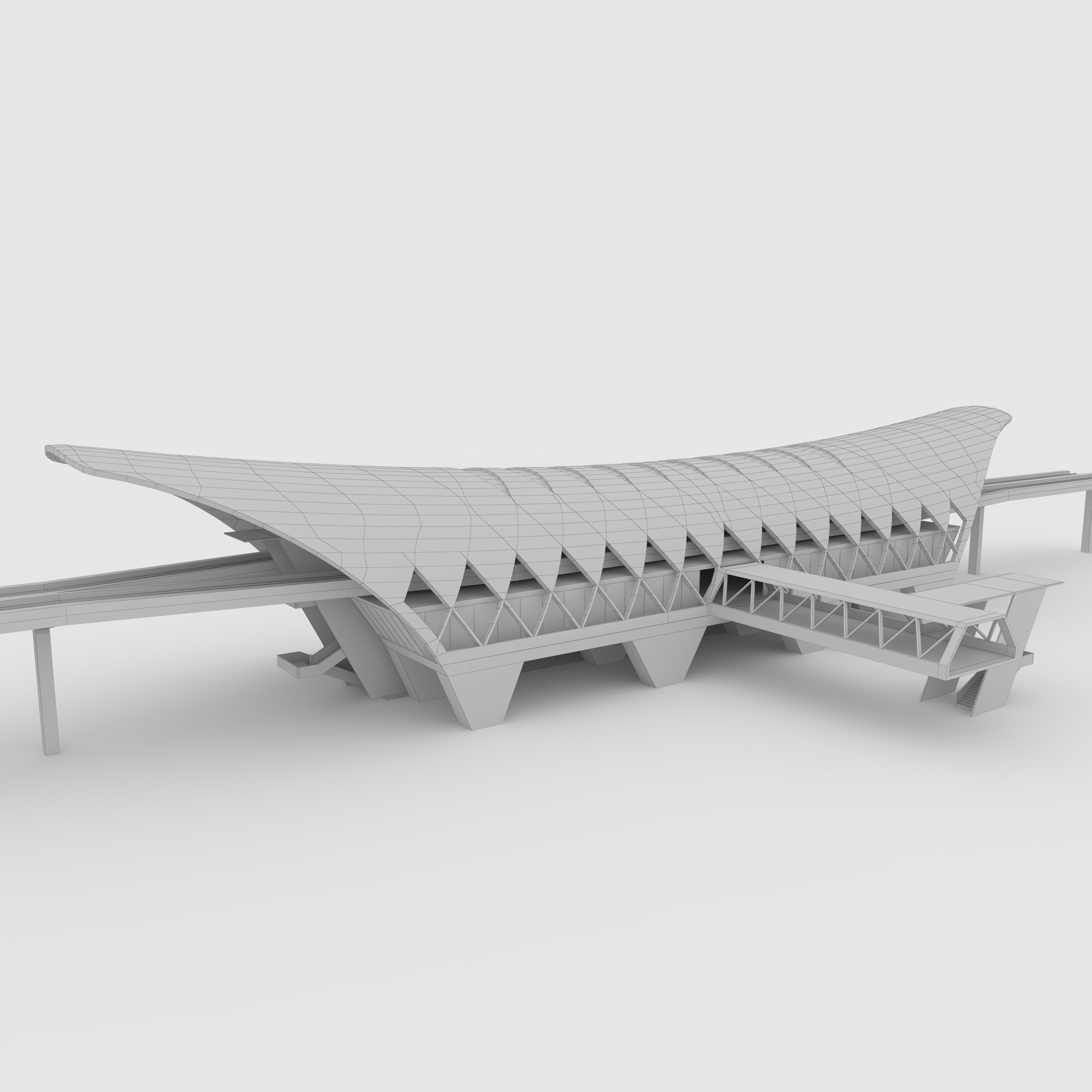 Railway Station 1 3D model_7