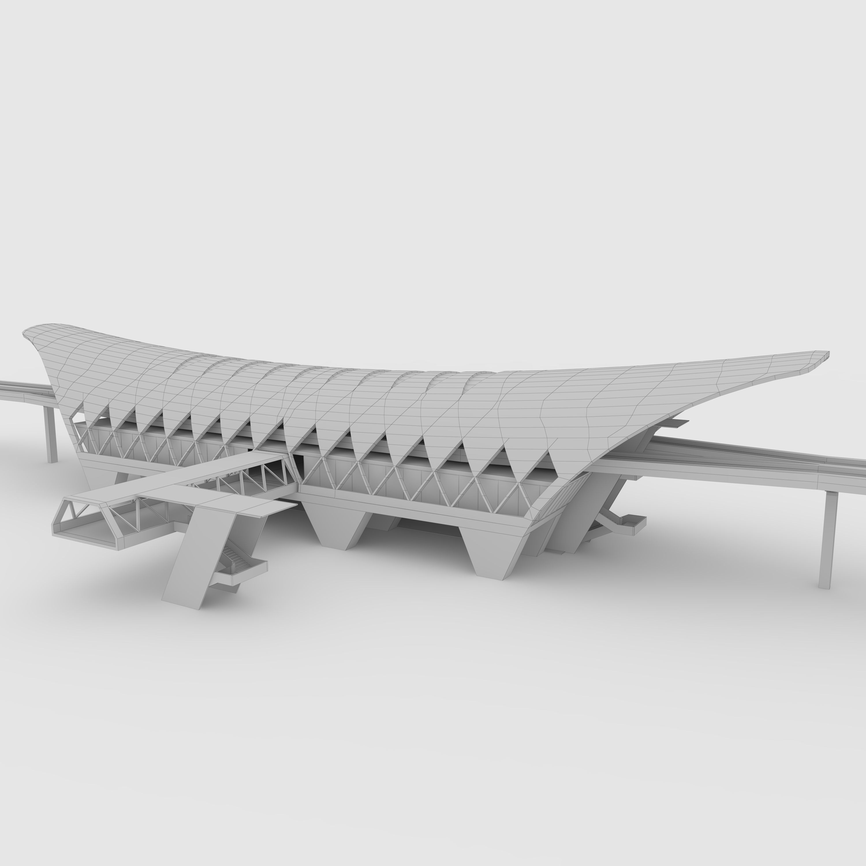 Railway Station 1 3D model_11