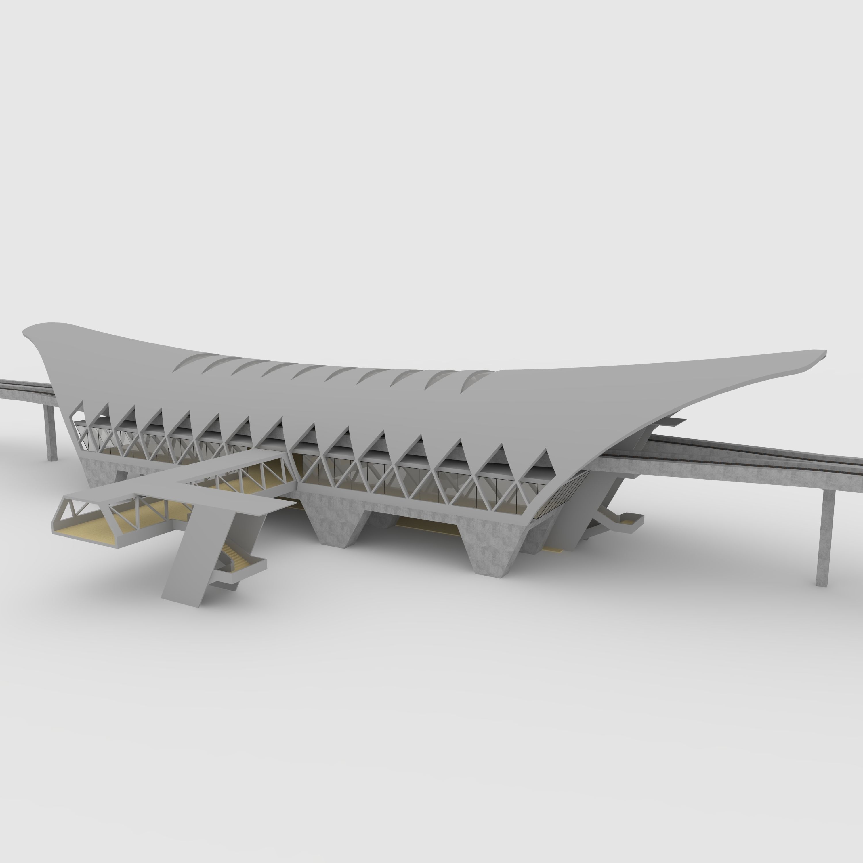 Railway Station 1 3D model_10