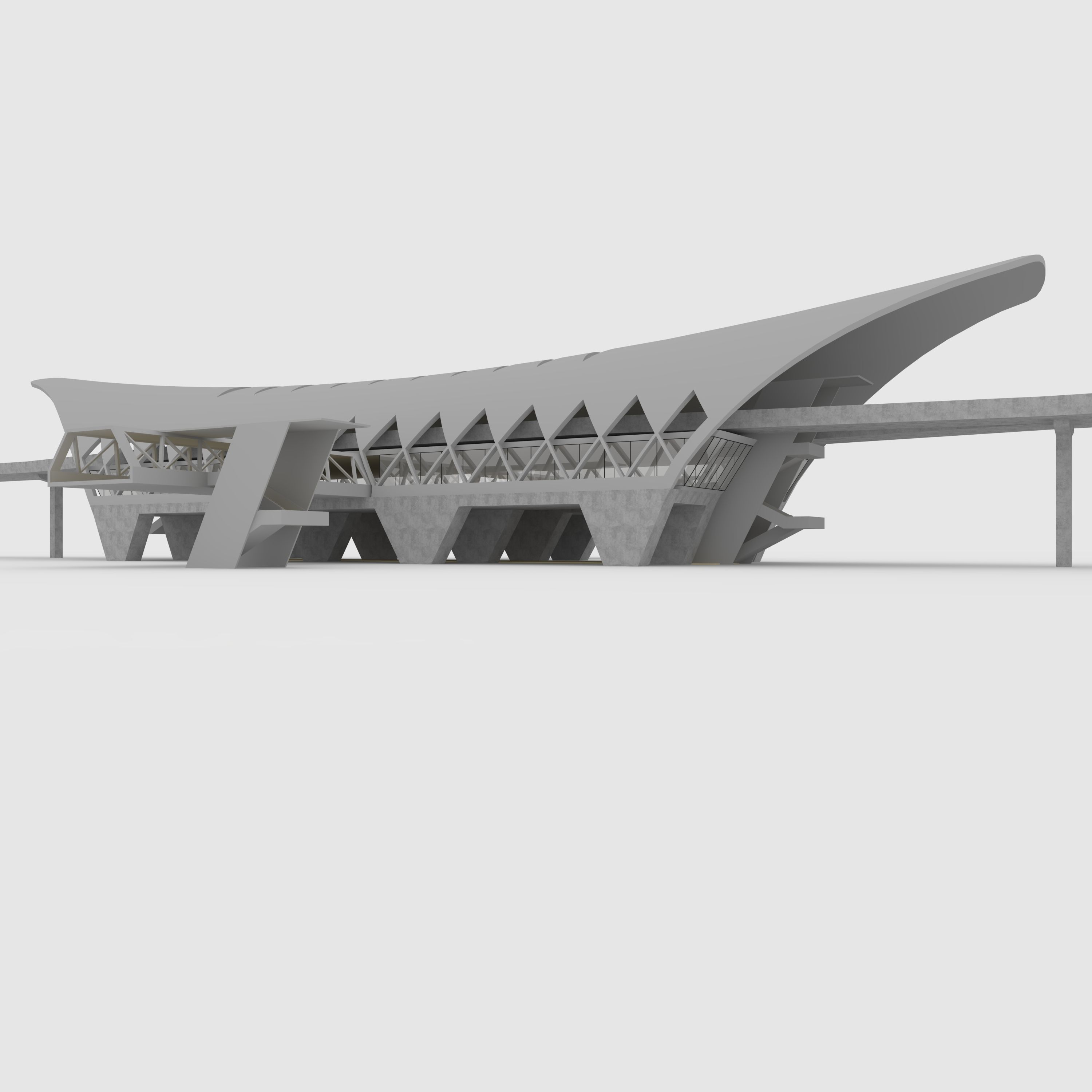 Railway Station 1 3D model_4