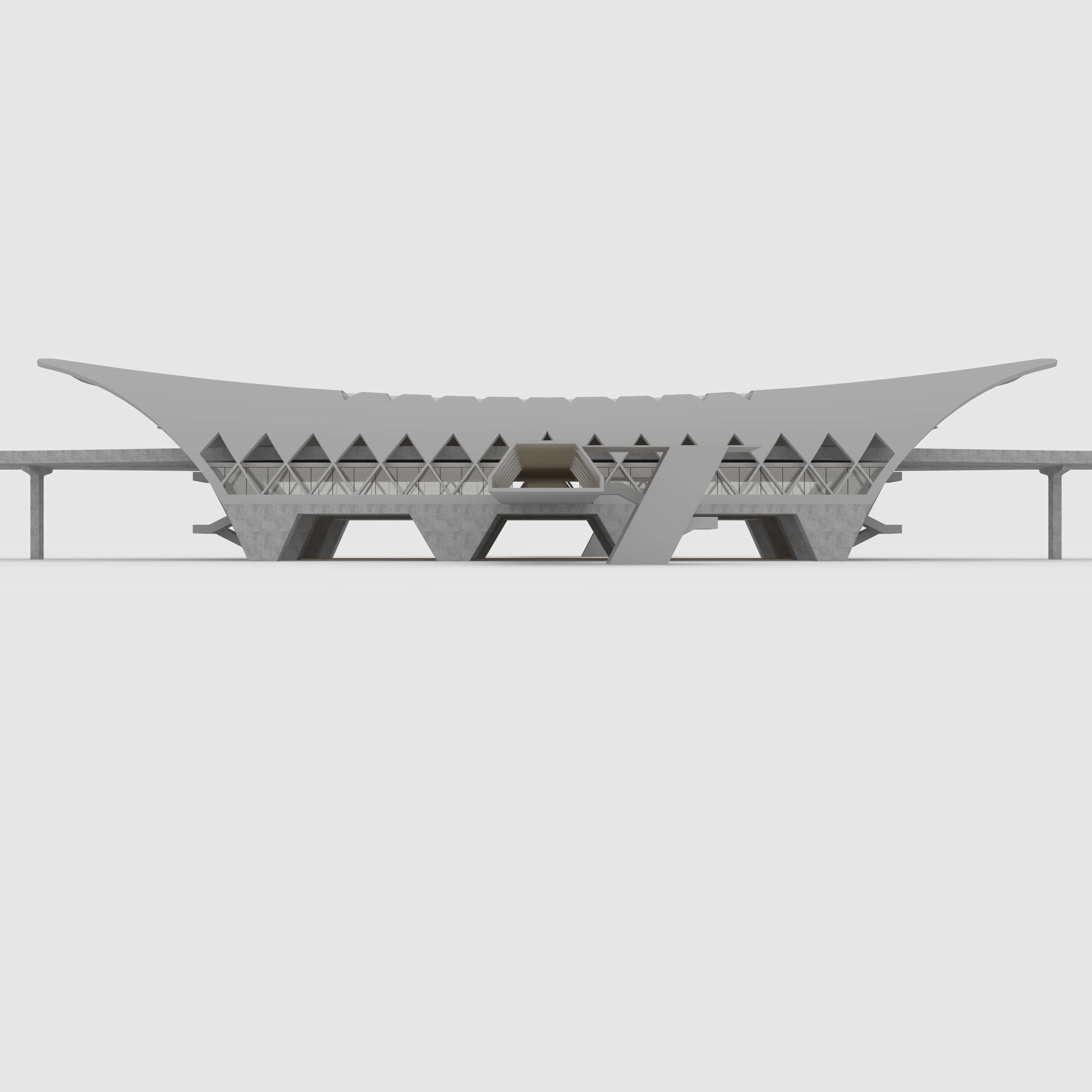 Railway Station 1 3D model_2