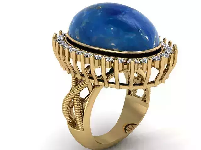 Rings oval lapis ring gold with diamonds