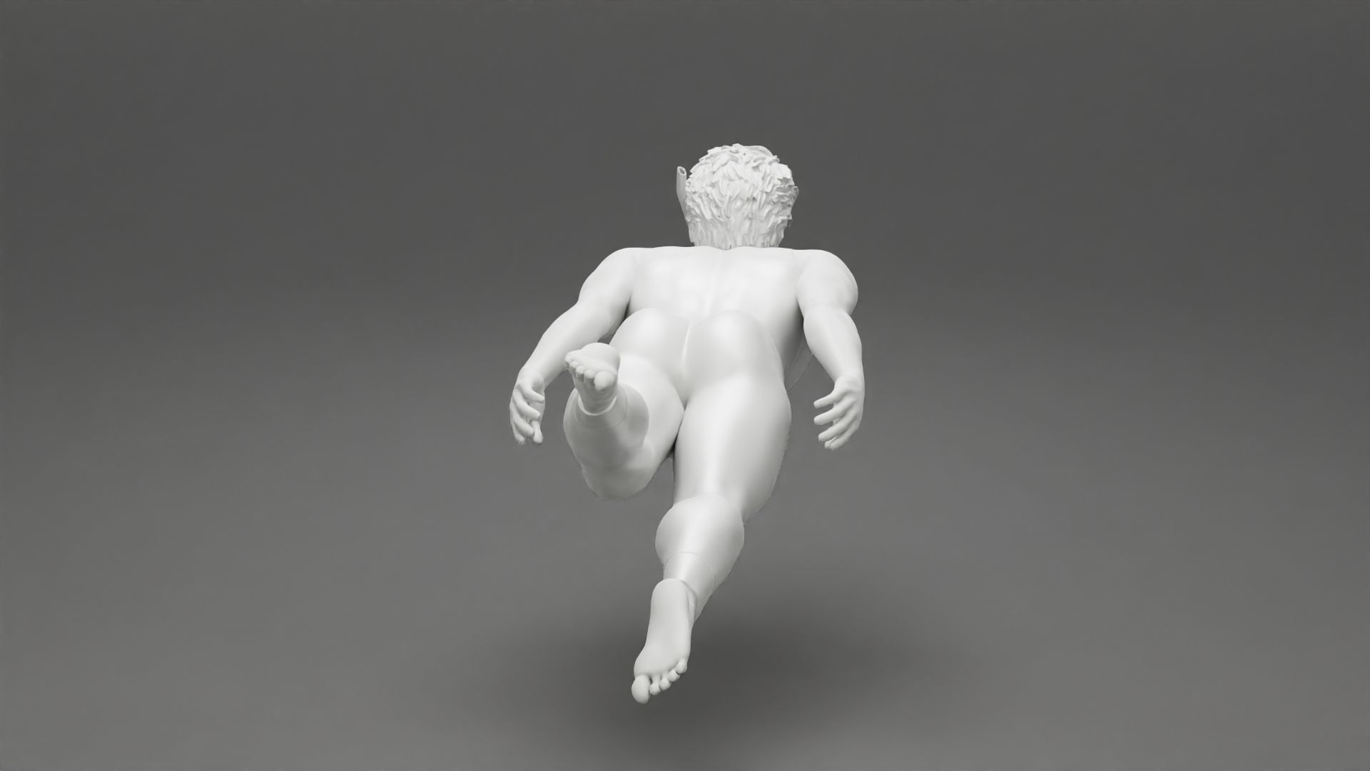 Man swimming underwater 3D print model_8