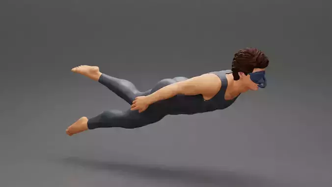 Man swimming underwater 3D print model