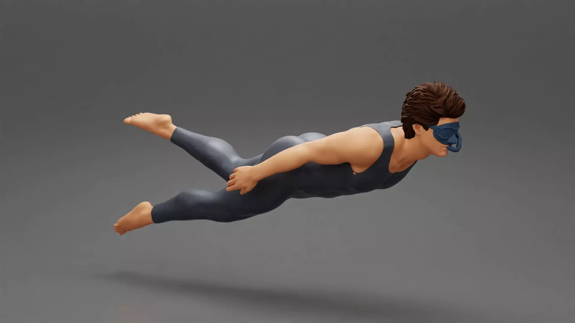 Man swimming underwater 3D print model_0