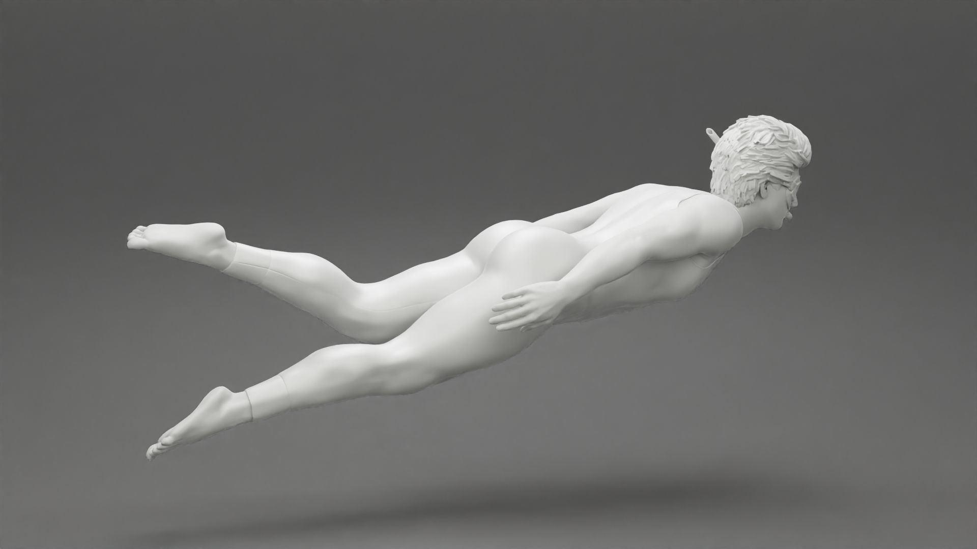Man swimming underwater 3D print model_7