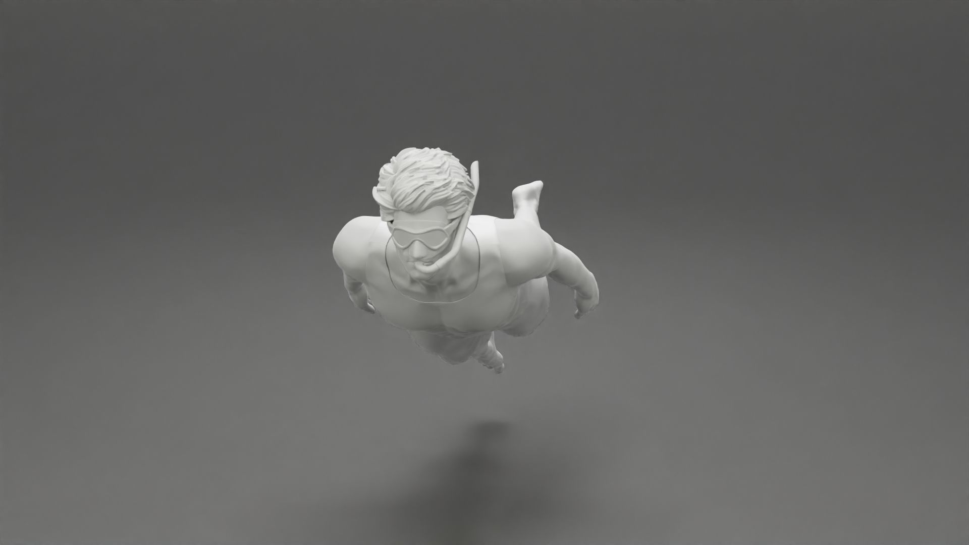 Man swimming underwater 3D print model_11