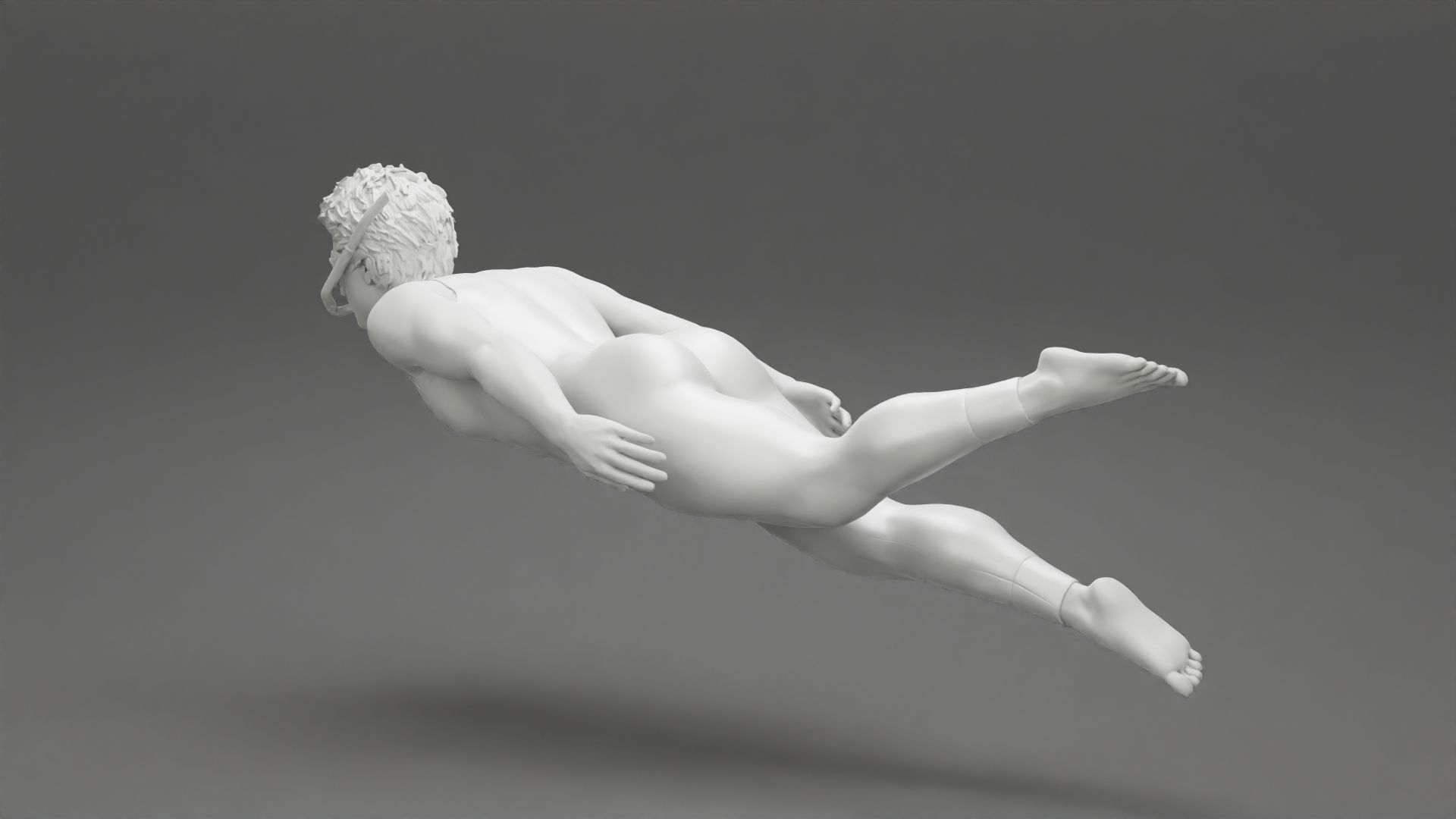 Man swimming underwater 3D print model_9