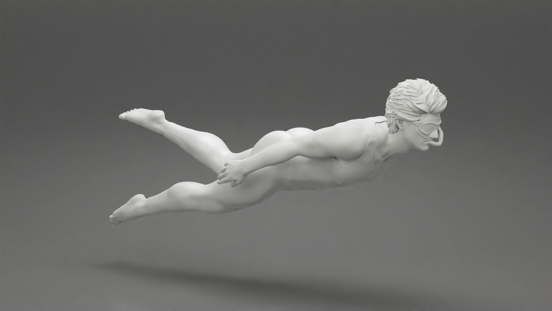 Man swimming underwater 3D print model_6