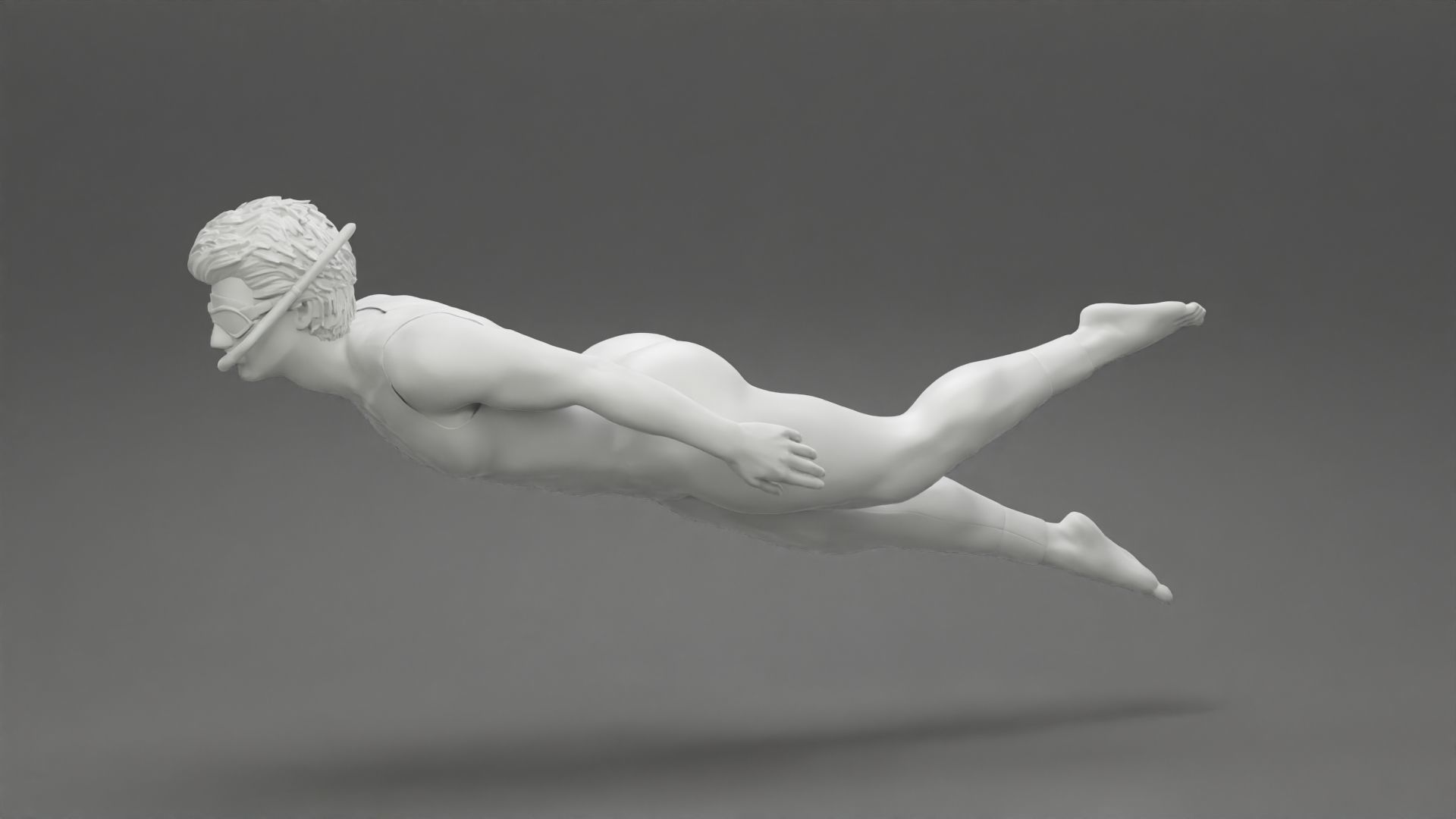Man swimming underwater 3D print model_10