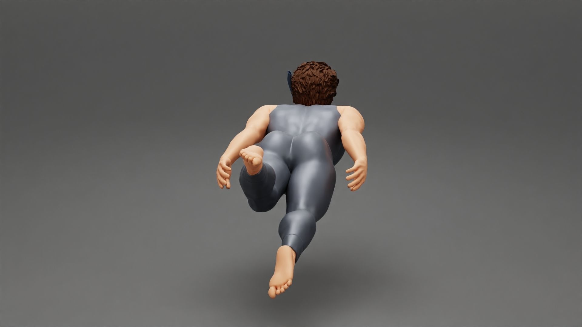 Man swimming underwater 3D print model_2