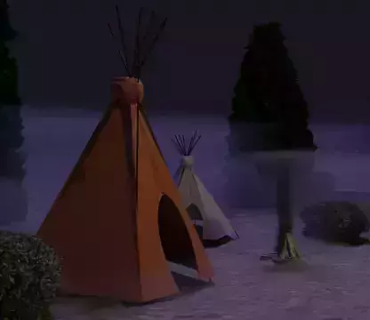 Indians teepee in desert