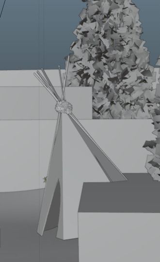 Indians teepee in desert Free low-poly 3D model_2