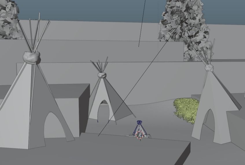 Indians teepee in desert Free low-poly 3D model_1