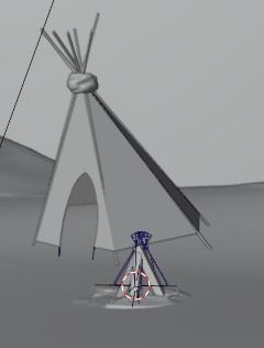 Indians teepee in desert Free low-poly 3D model_4