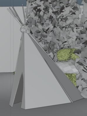 Indians teepee in desert Free low-poly 3D model_3