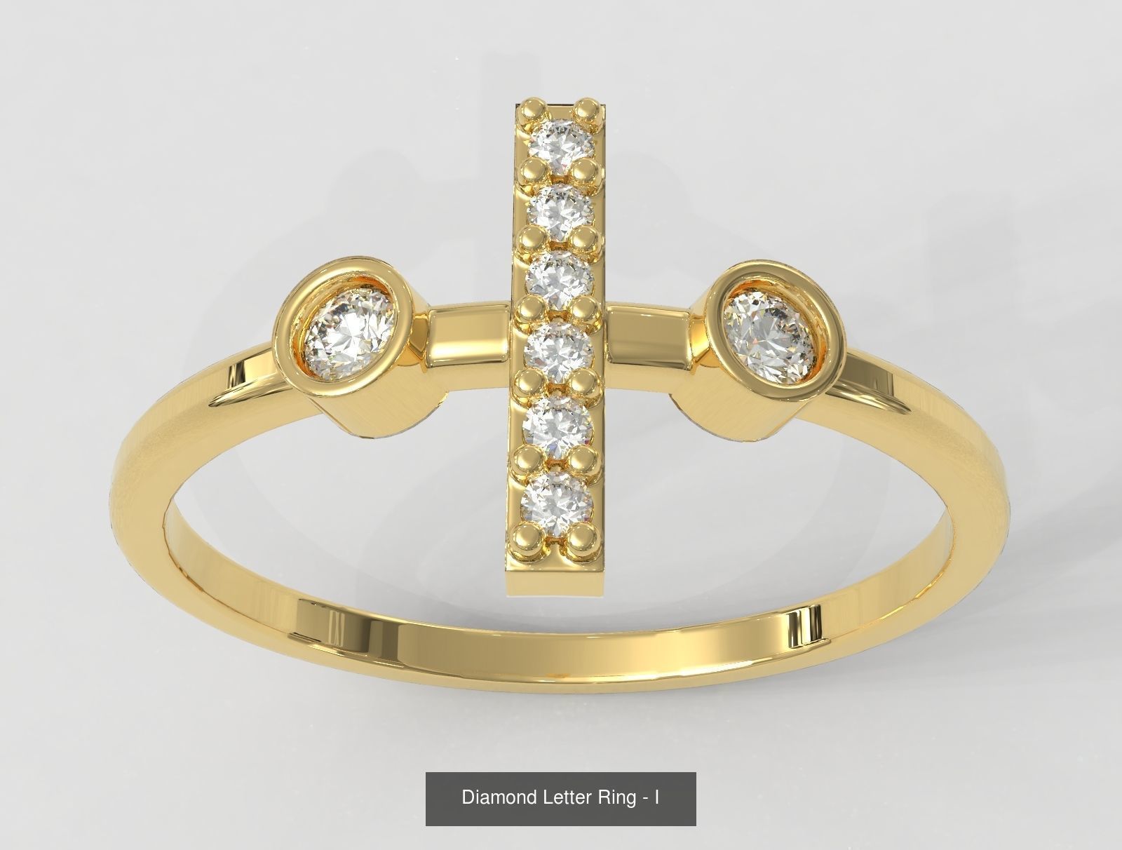 FULL SET - Diamond Ring Alphabet 3D Model Collection_17
