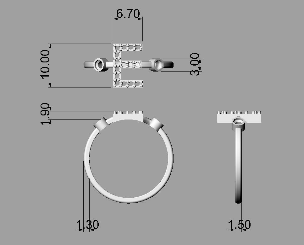FULL SET - Diamond Ring Alphabet 3D Model Collection_40