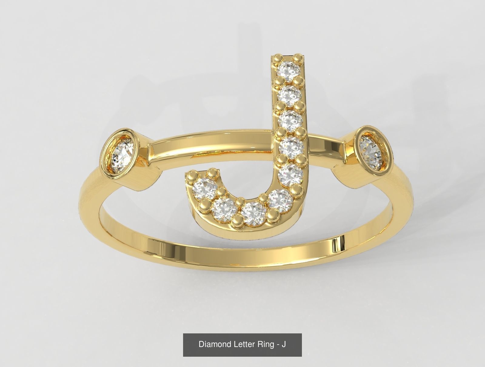 FULL SET - Diamond Ring Alphabet 3D Model Collection_18