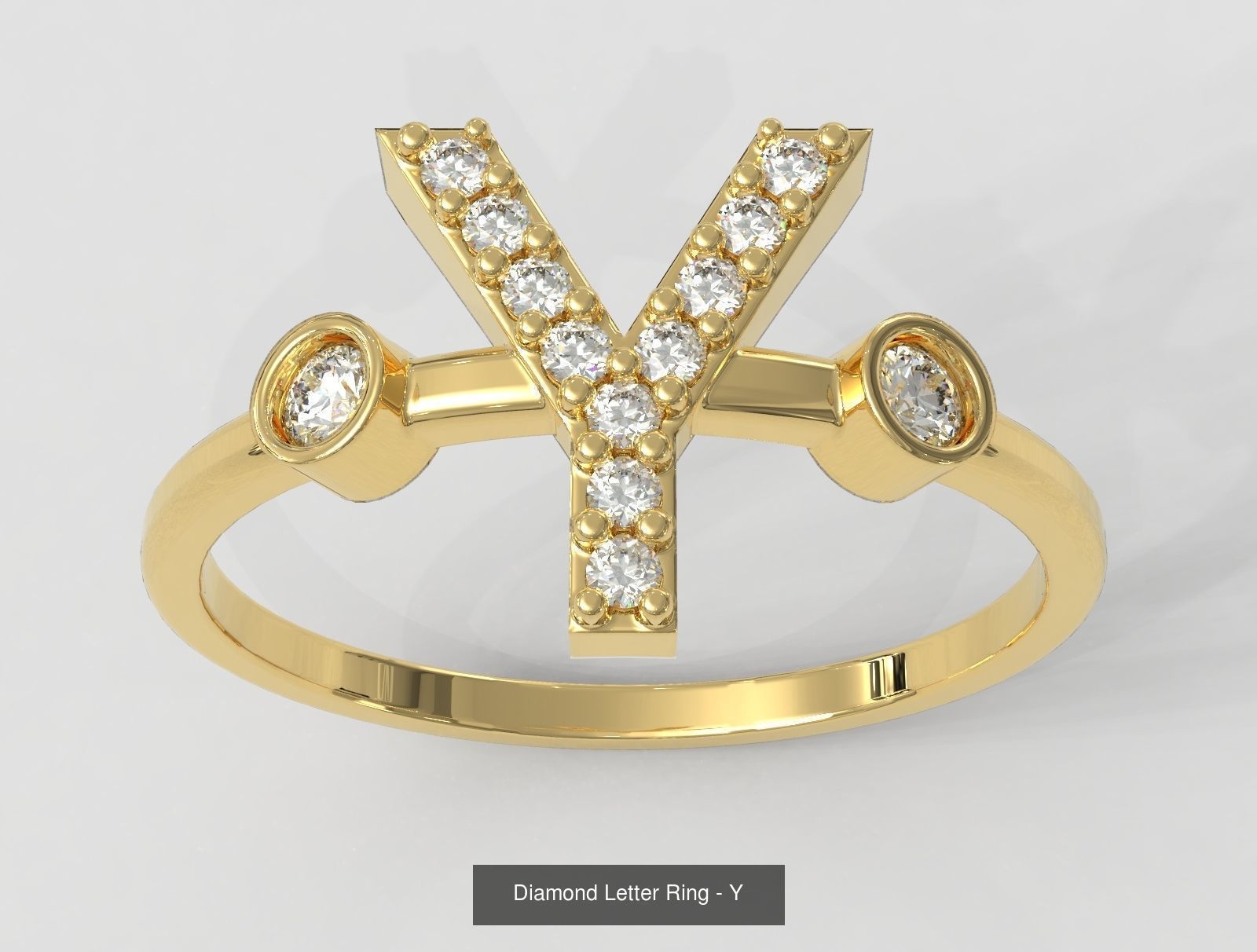 FULL SET - Diamond Ring Alphabet 3D Model Collection_33