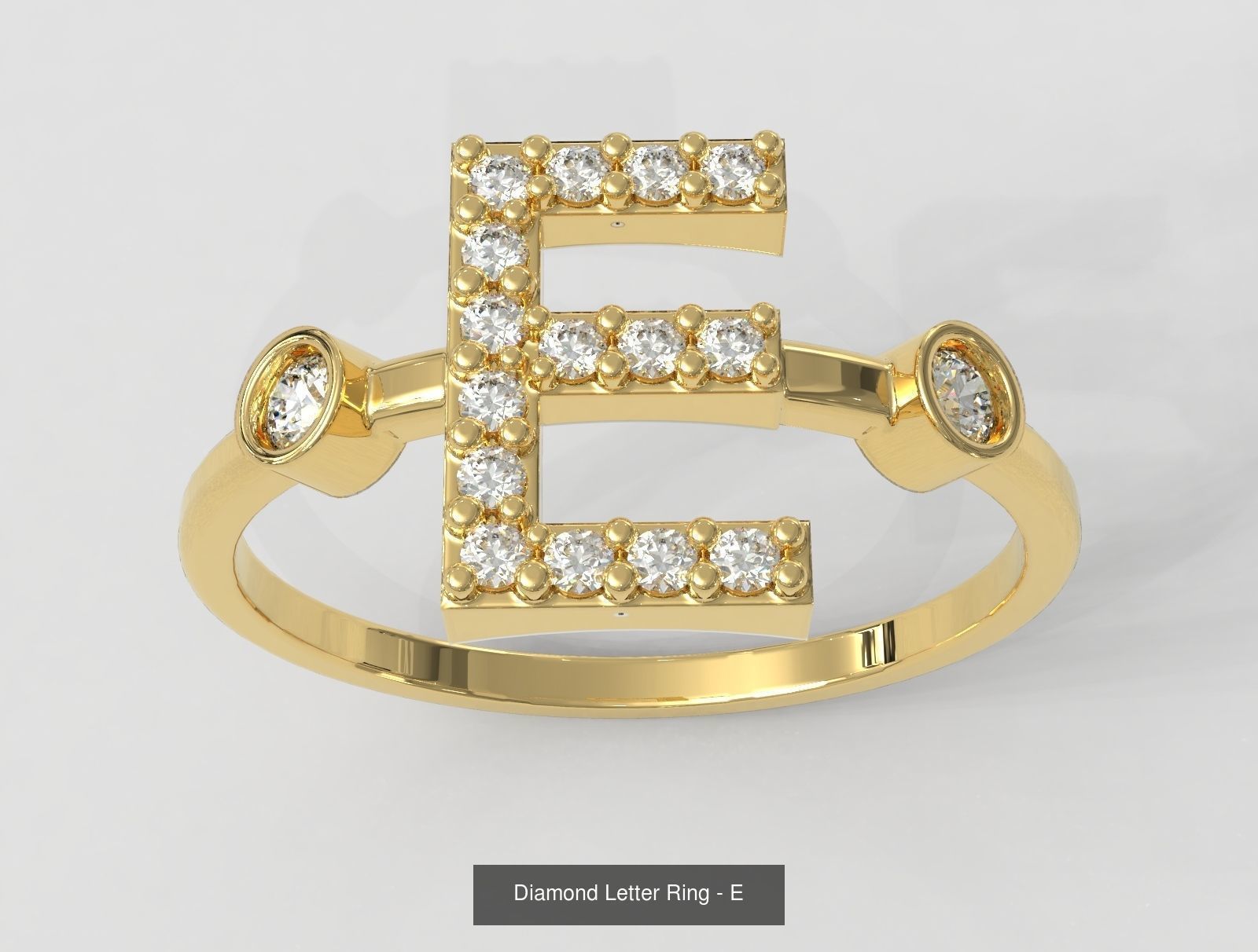 FULL SET - Diamond Ring Alphabet 3D Model Collection_13