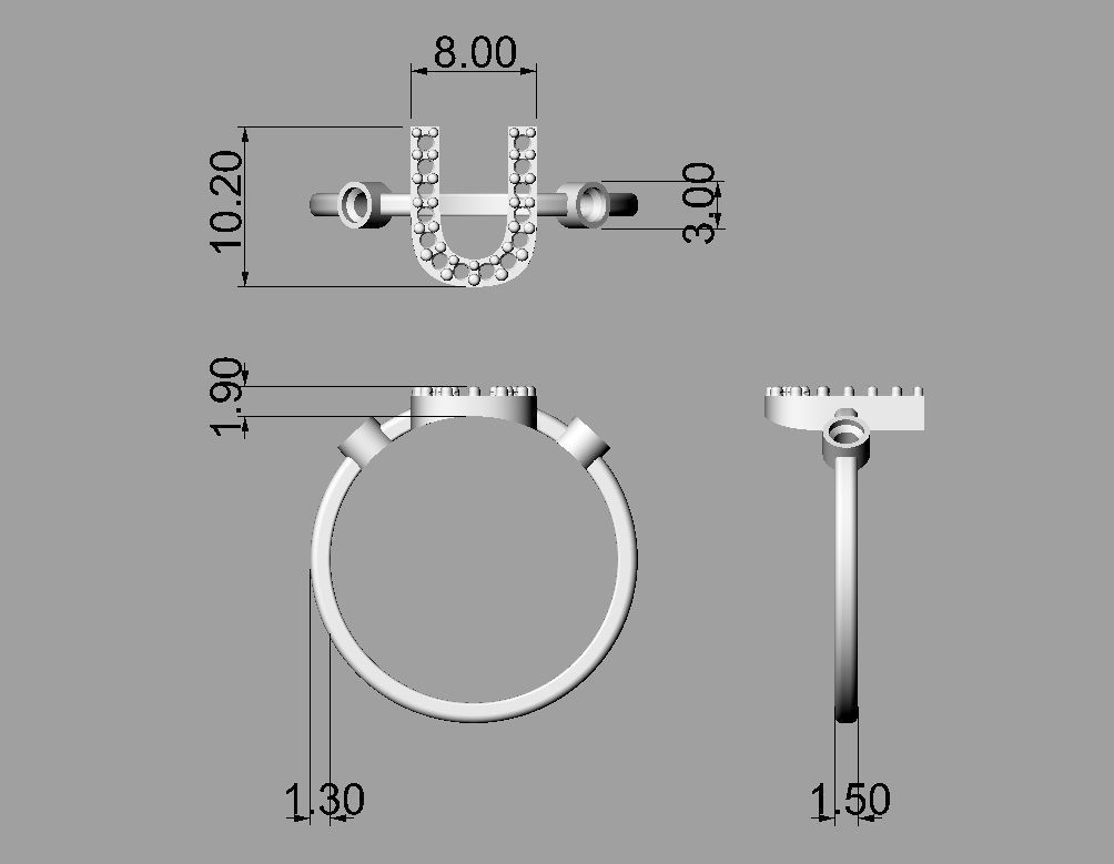 FULL SET - Diamond Ring Alphabet 3D Model Collection_56