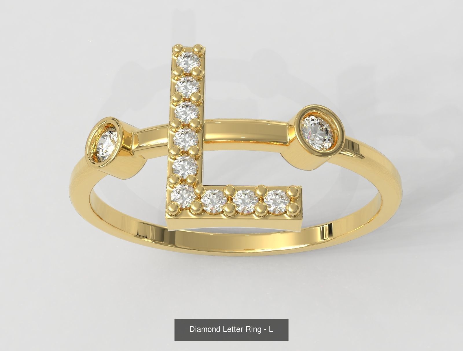 FULL SET - Diamond Ring Alphabet 3D Model Collection_20