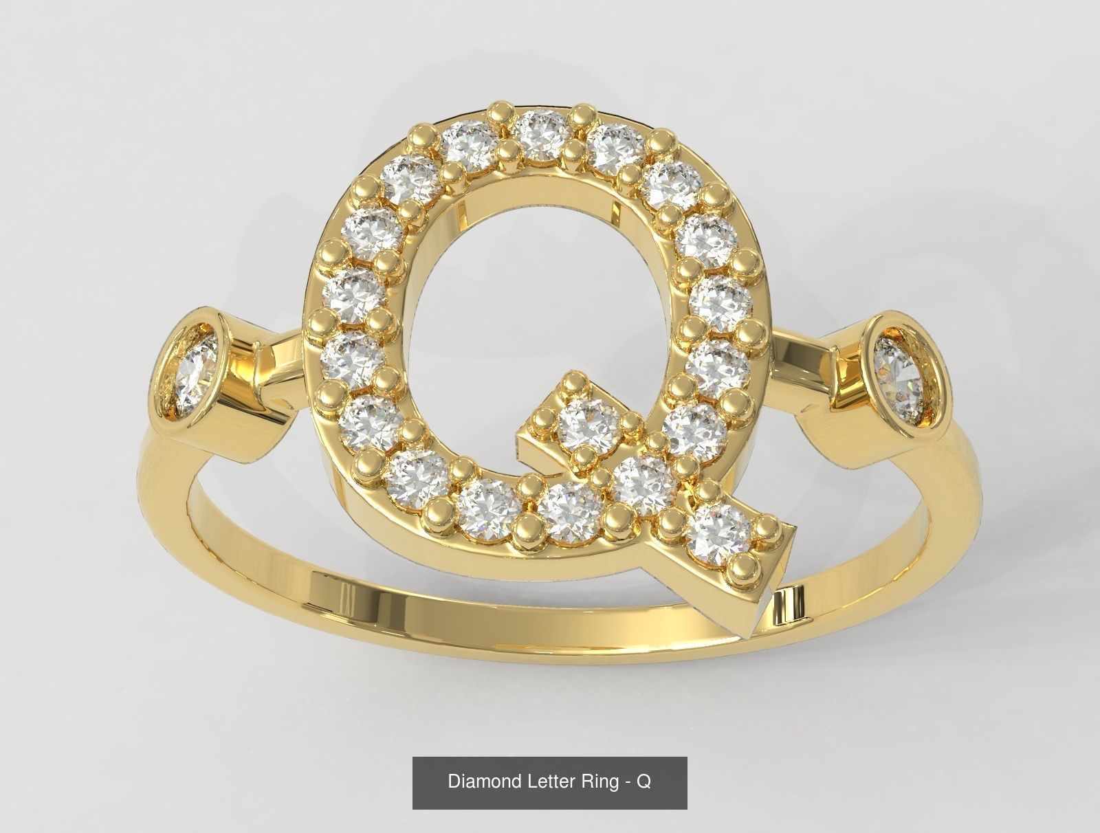 FULL SET - Diamond Ring Alphabet 3D Model Collection_25