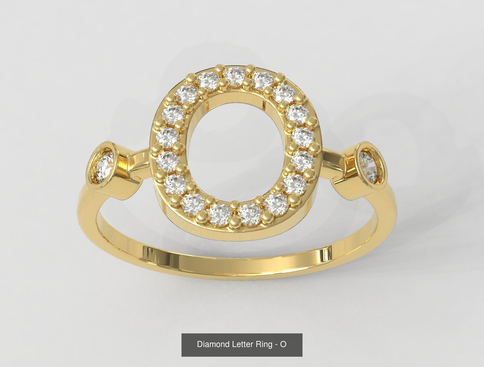 FULL SET - Diamond Ring Alphabet 3D Model Collection_23