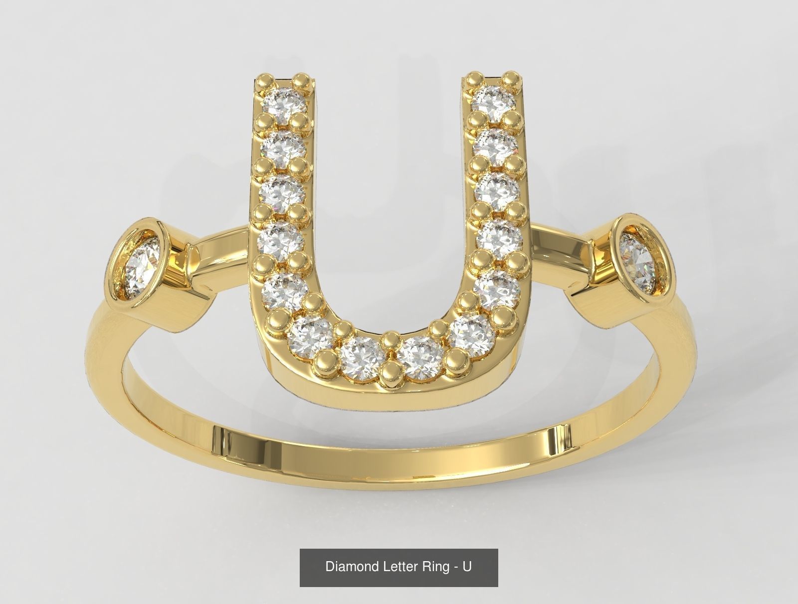 FULL SET - Diamond Ring Alphabet 3D Model Collection_29