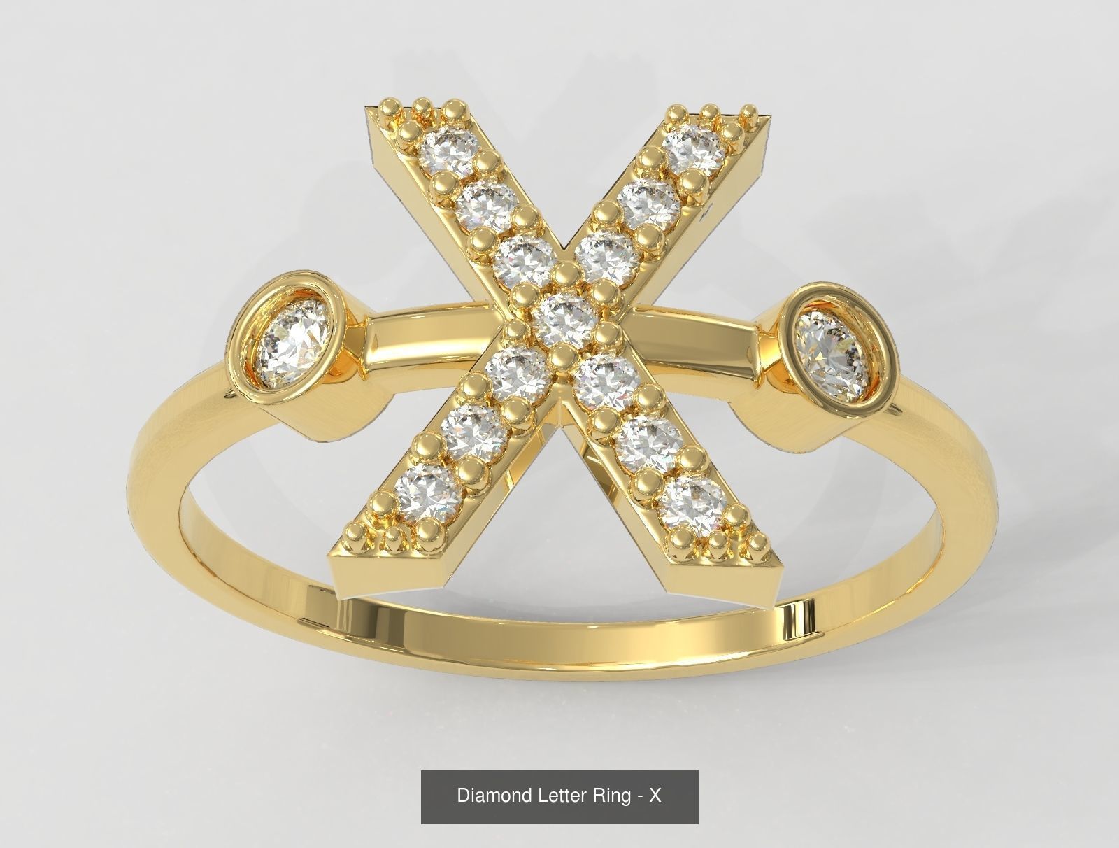 FULL SET - Diamond Ring Alphabet 3D Model Collection_32